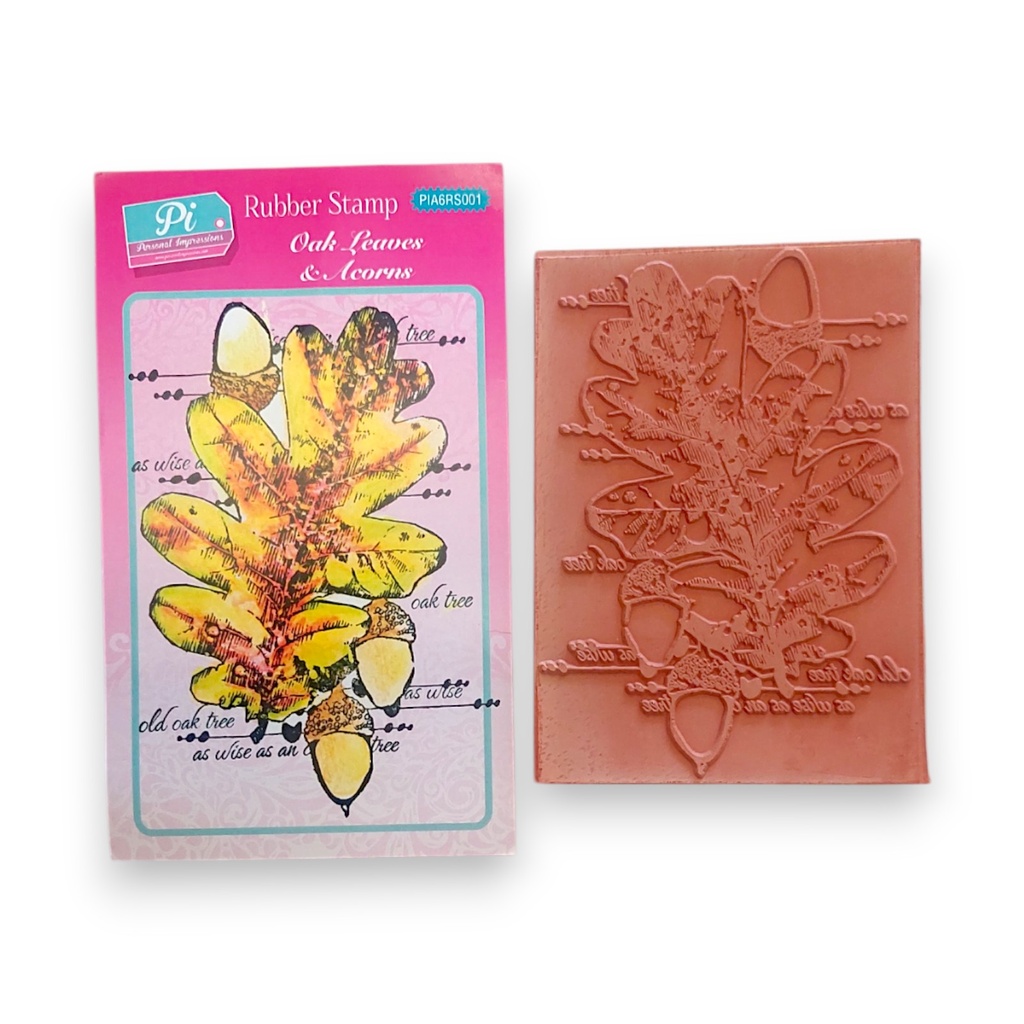 Oak Leaves & Acorns A6 personal Impressions Stamp