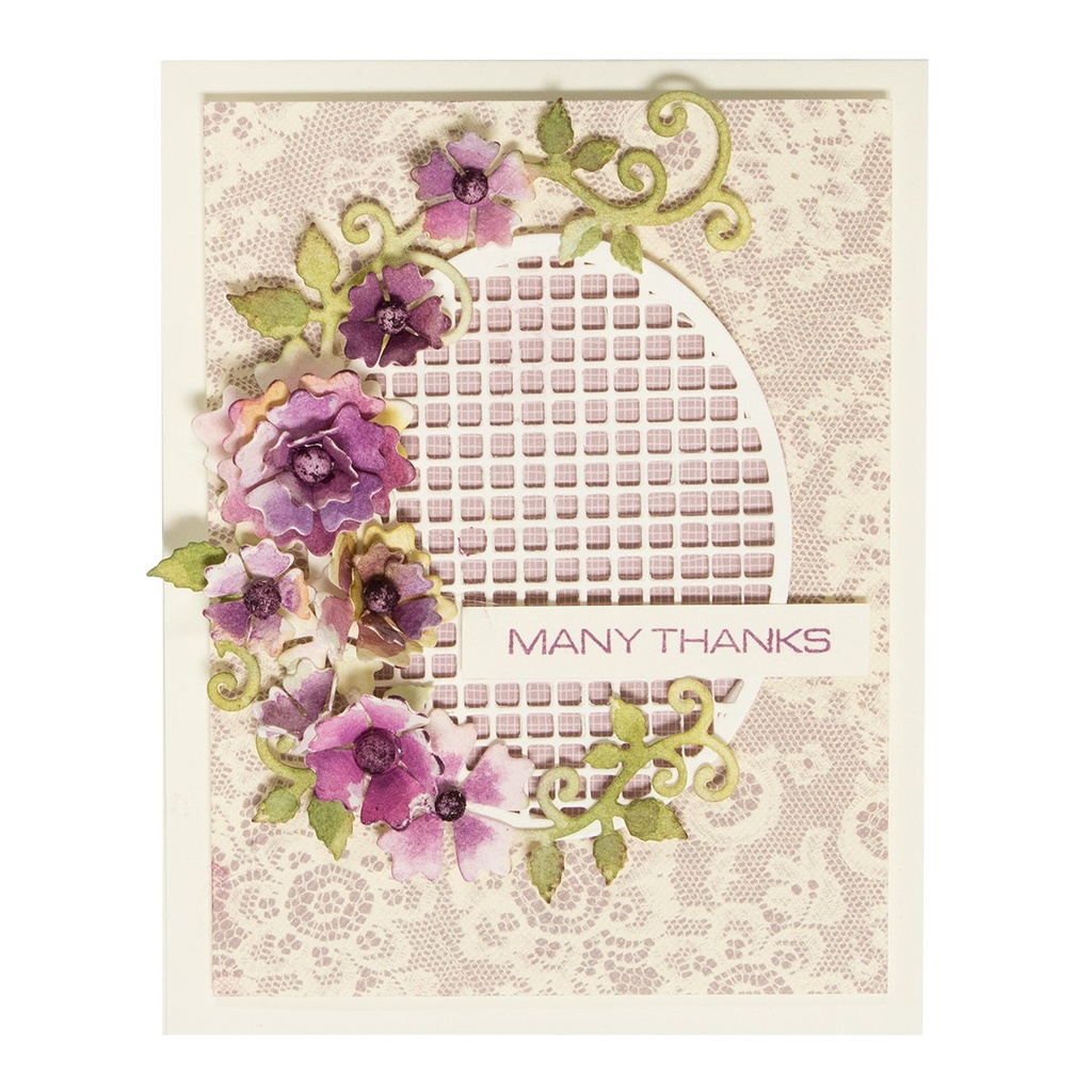 Floral Oval Etched Die