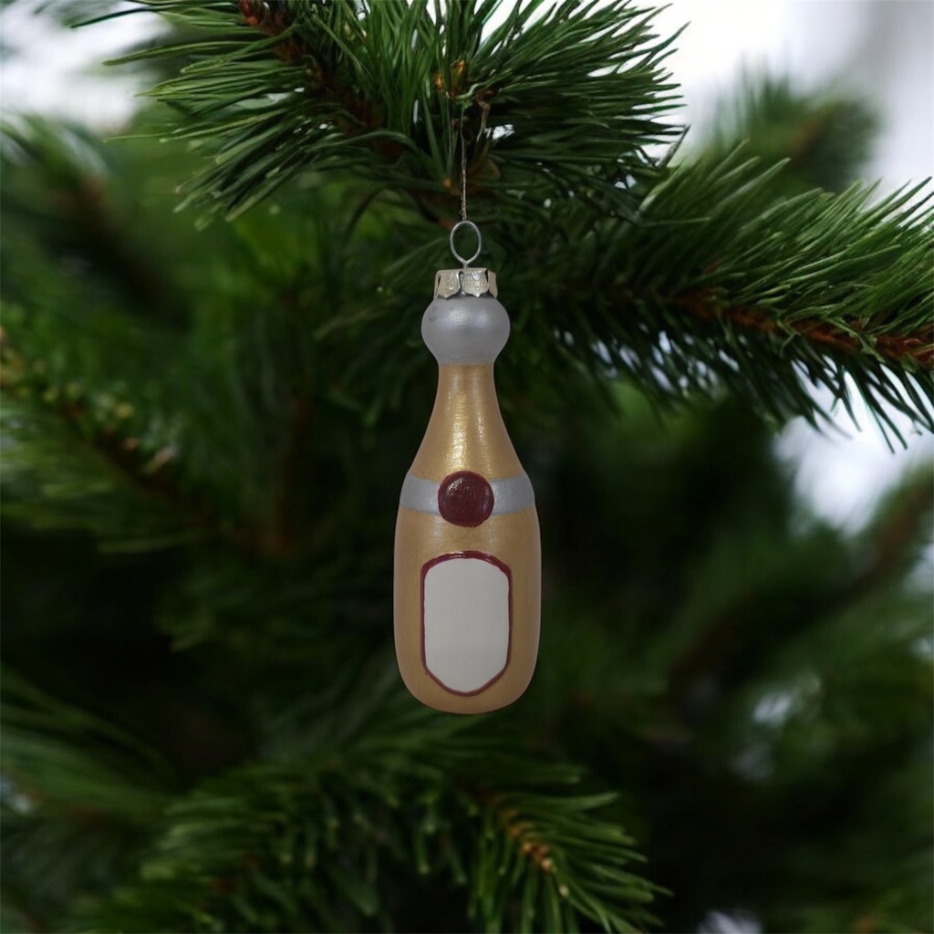 Champagne or Prosecco Bottle Bauble with cap-wire (Carton of 12)