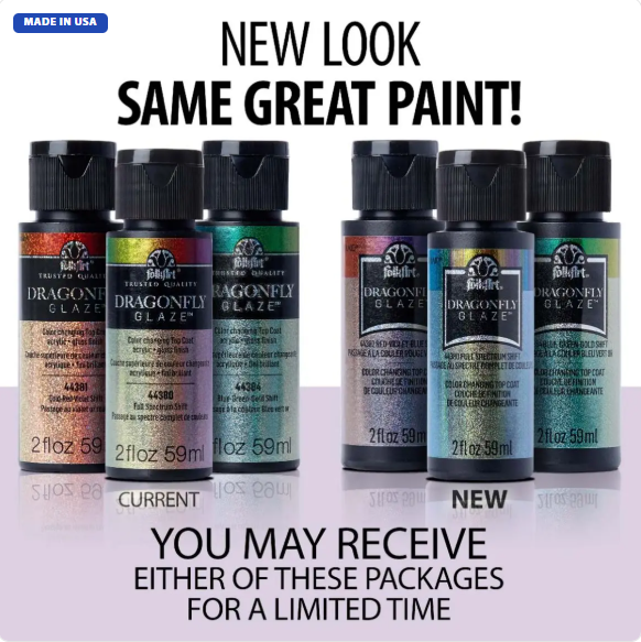 FolkArt Dragonfly Glaze™ - Gold-Red-Violet (2oz)