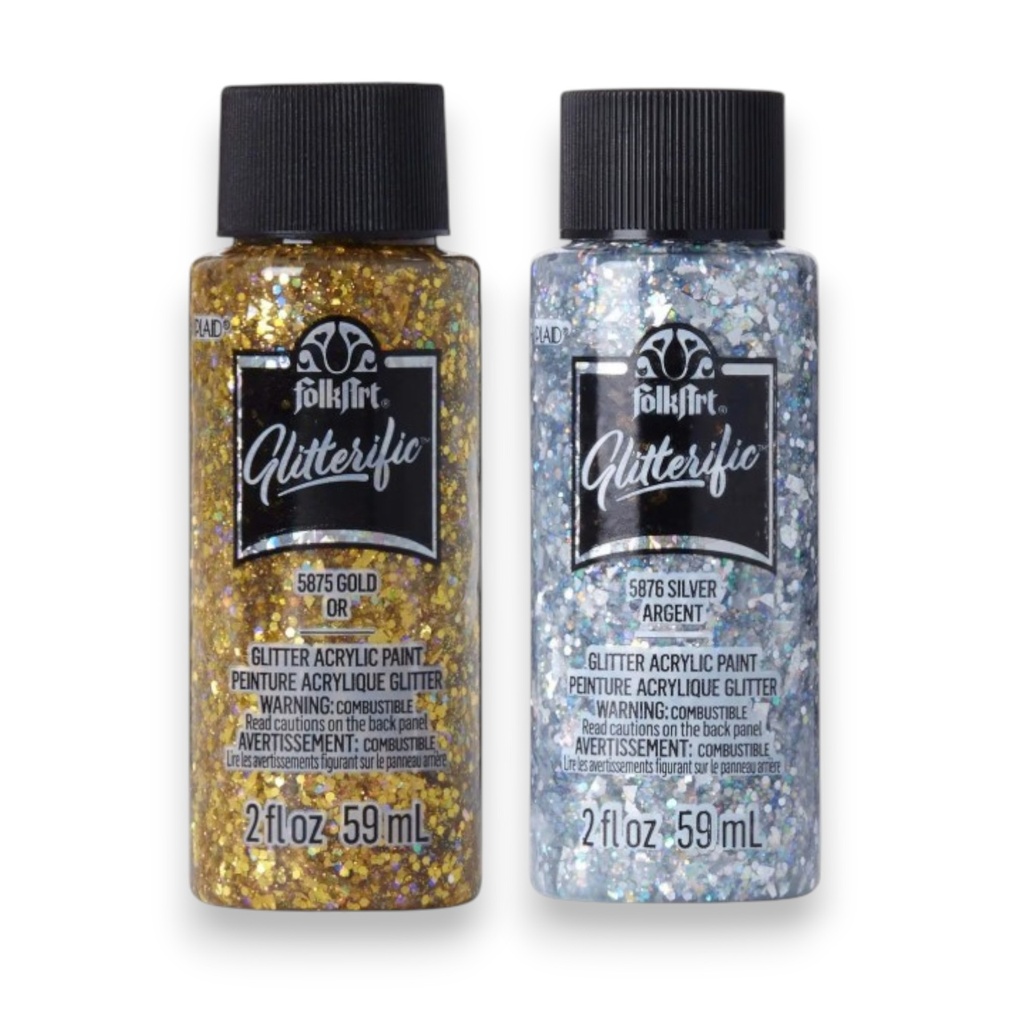 FolkArt - Metallic & Glitterific Paint Set - 4 colours (2oz) 
