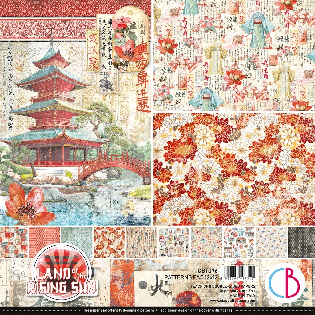 Ciao Bella Paper - Land of the Rising Sun Patterns Pad (12"x12")