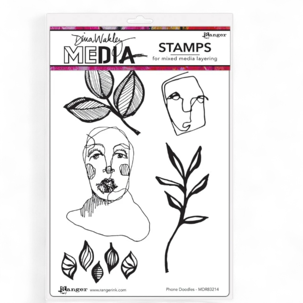 Dina Wakley Media - Phone Doodles stamp set