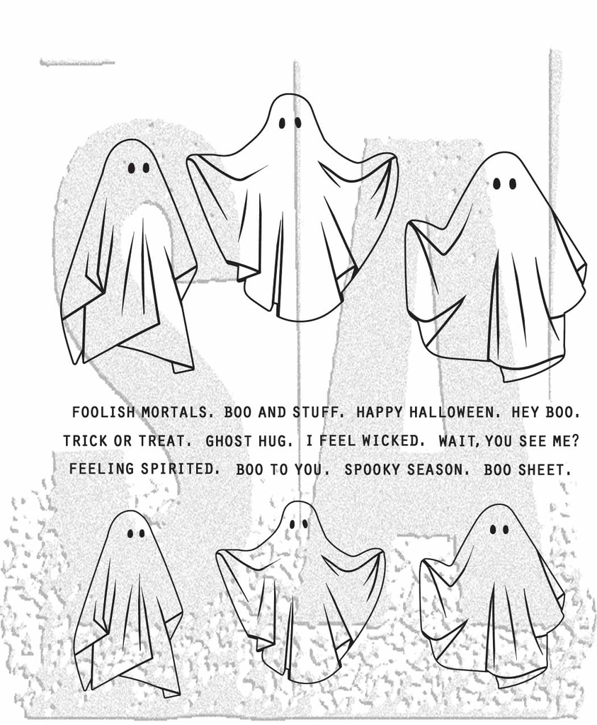 Tim Holtz - Stampers Anonymous Cling Stamps - Spooky Spirits