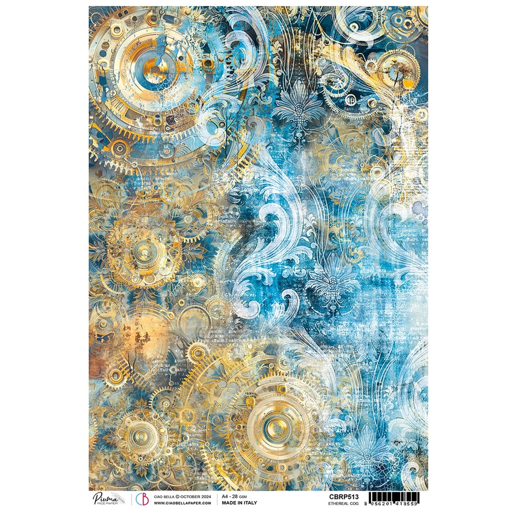 Ciao Bella Paper - Ethereal Cog A4 rice paper (5 Pack)