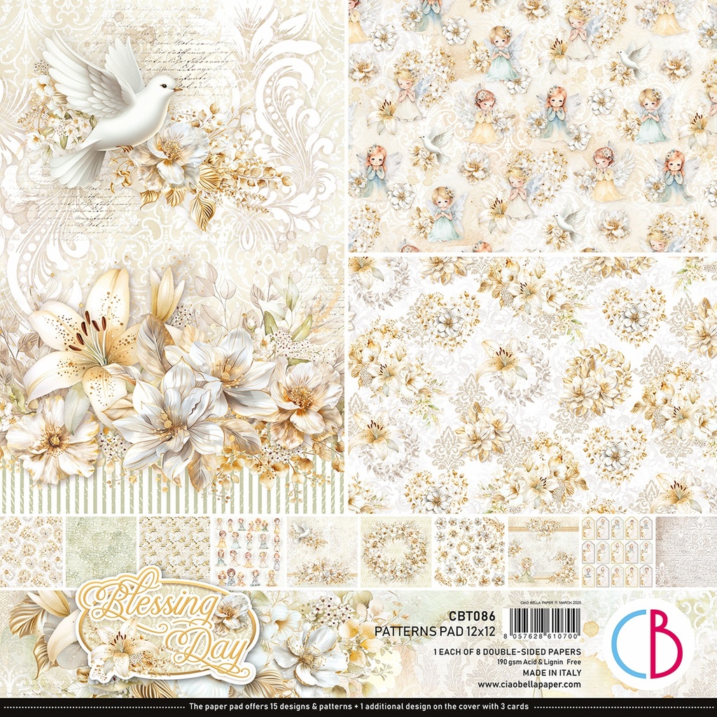 Ciao Bella Paper - Blessing Day - 12"x12"Patterns Pad 