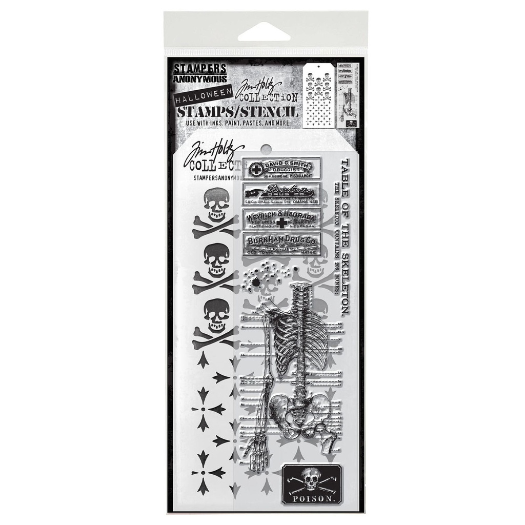 Tim Holtz Mixed-Media Stamps & Stencil Set #29