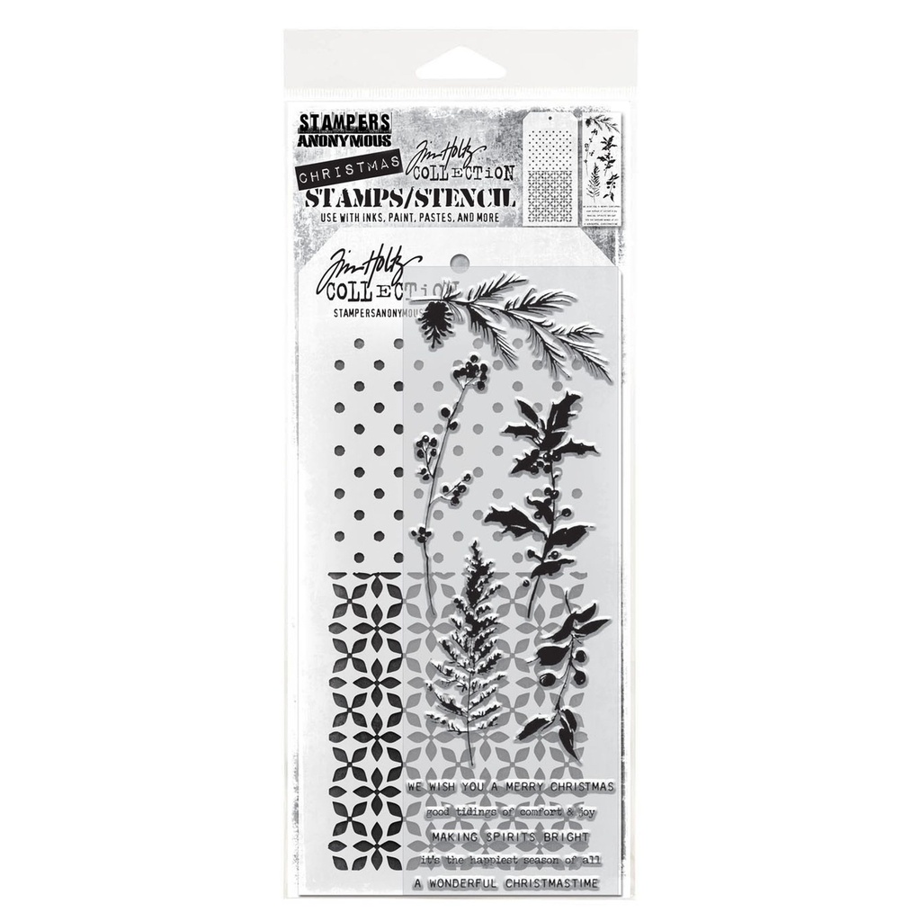 Tim Holtz Mixed-Media Stamps & Stencil Set #55