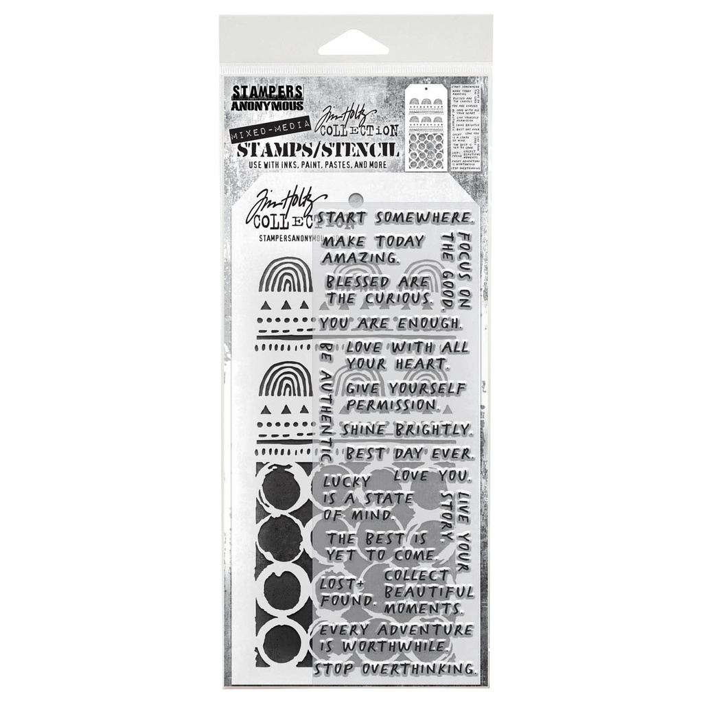 Tim Holtz Mixed-Media Stamps & Stencil Set #62