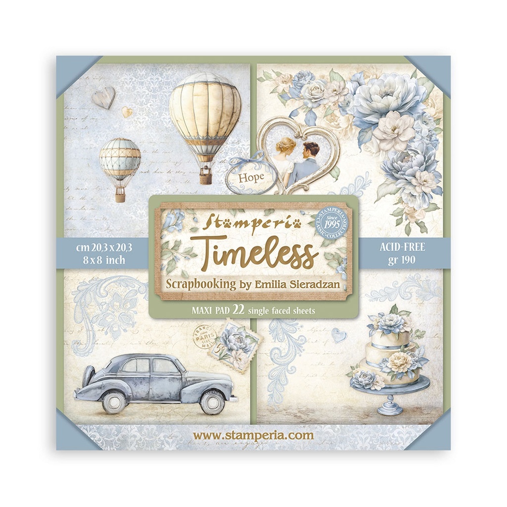 Stamperia - Timeless - 8"x8" Single Sided Scrapbooking Pad