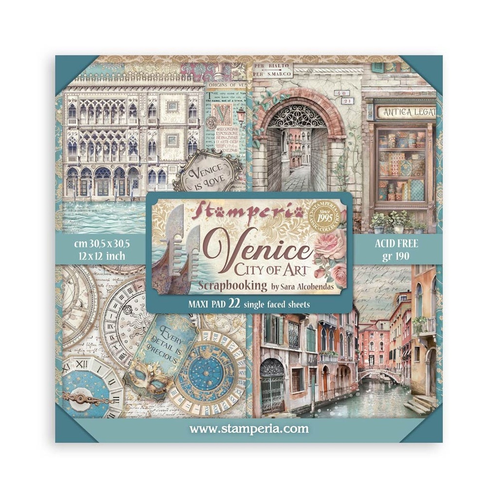 Stamperia - Venice City of Art - 12" x 12" single sided scrapbooking pad 