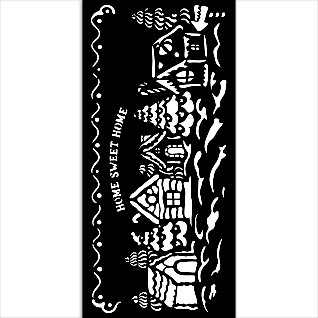 Stamperia - Candy Christmas - Village Stencil (12x25cm)