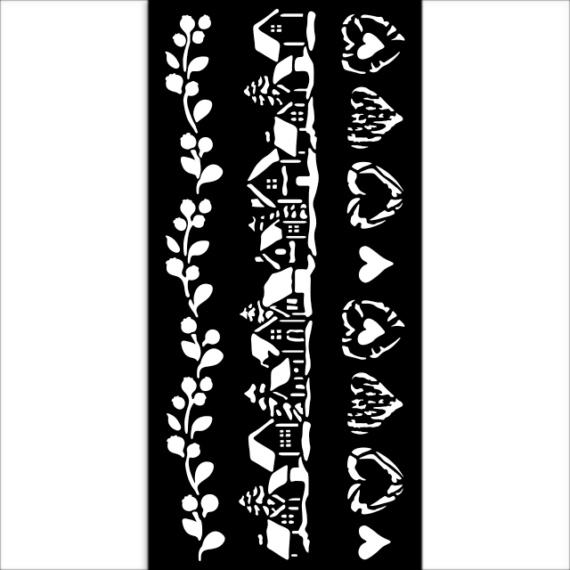 Stamperia - The Owl's House - 3 Stripes Stencil (12x25cm)   