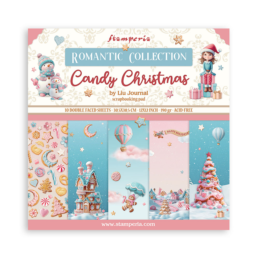 Stamperia - Candy Christmas - 12" x 12" Double Sided Scrapbooking Pad 
