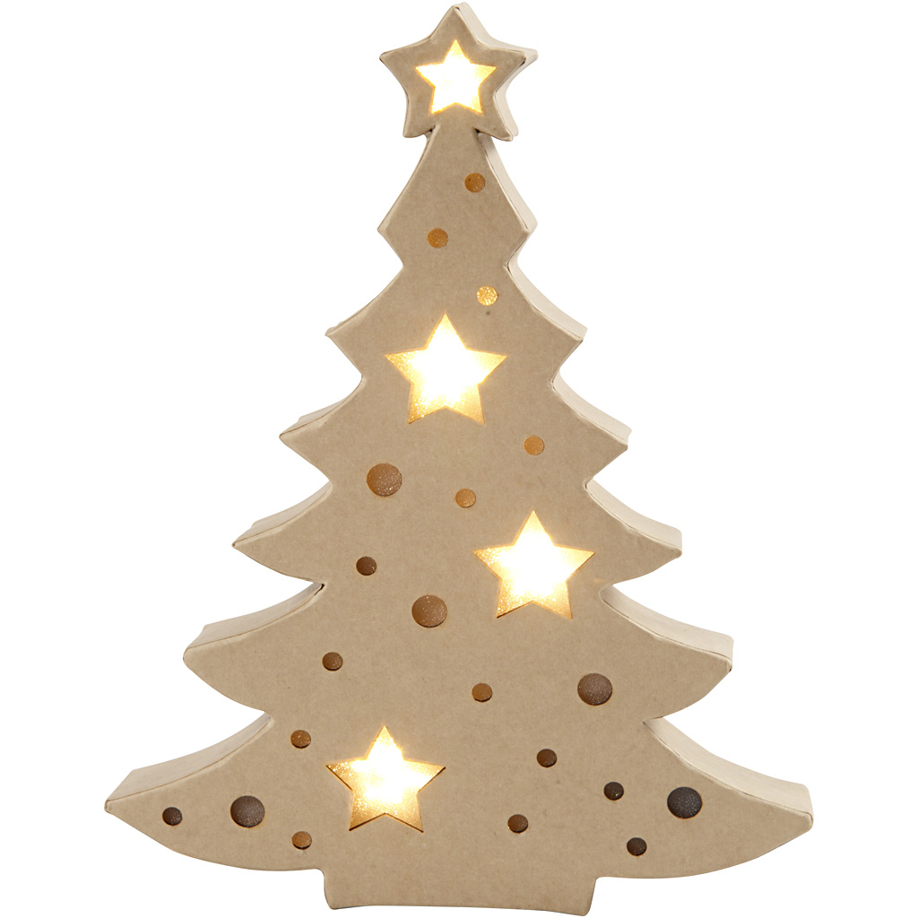 Creativ - Wood Christmas Tree with lights (Single)
