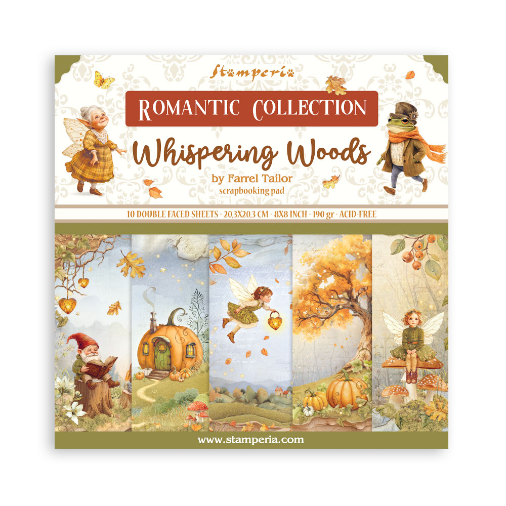 Stamperia - Whispering Woods  - 8" x 8" Double Sided Scrapbooking Pad 