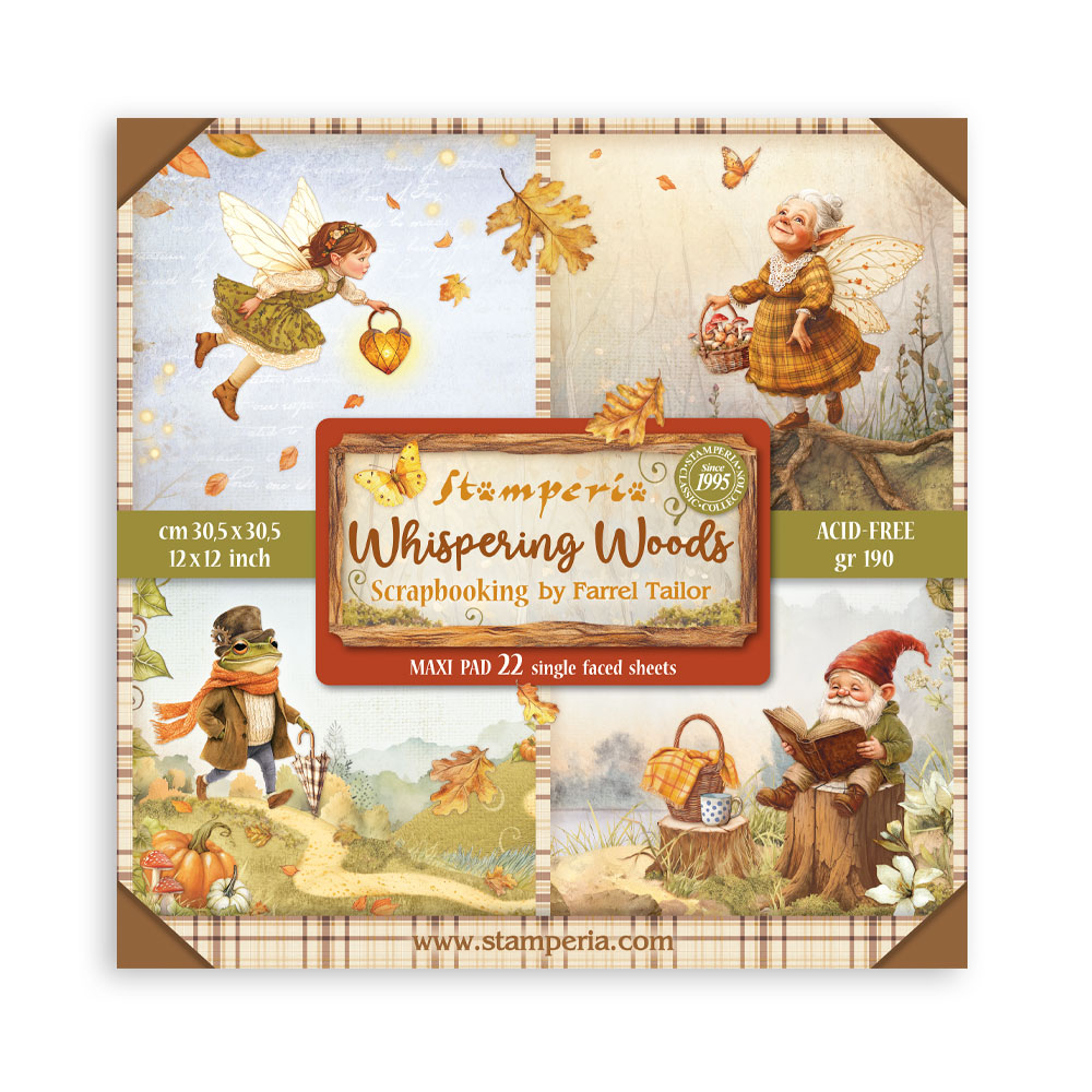 Stamperia - Whispering Woods  - 12" x 12" Single Faced Scrapbooking Pad 