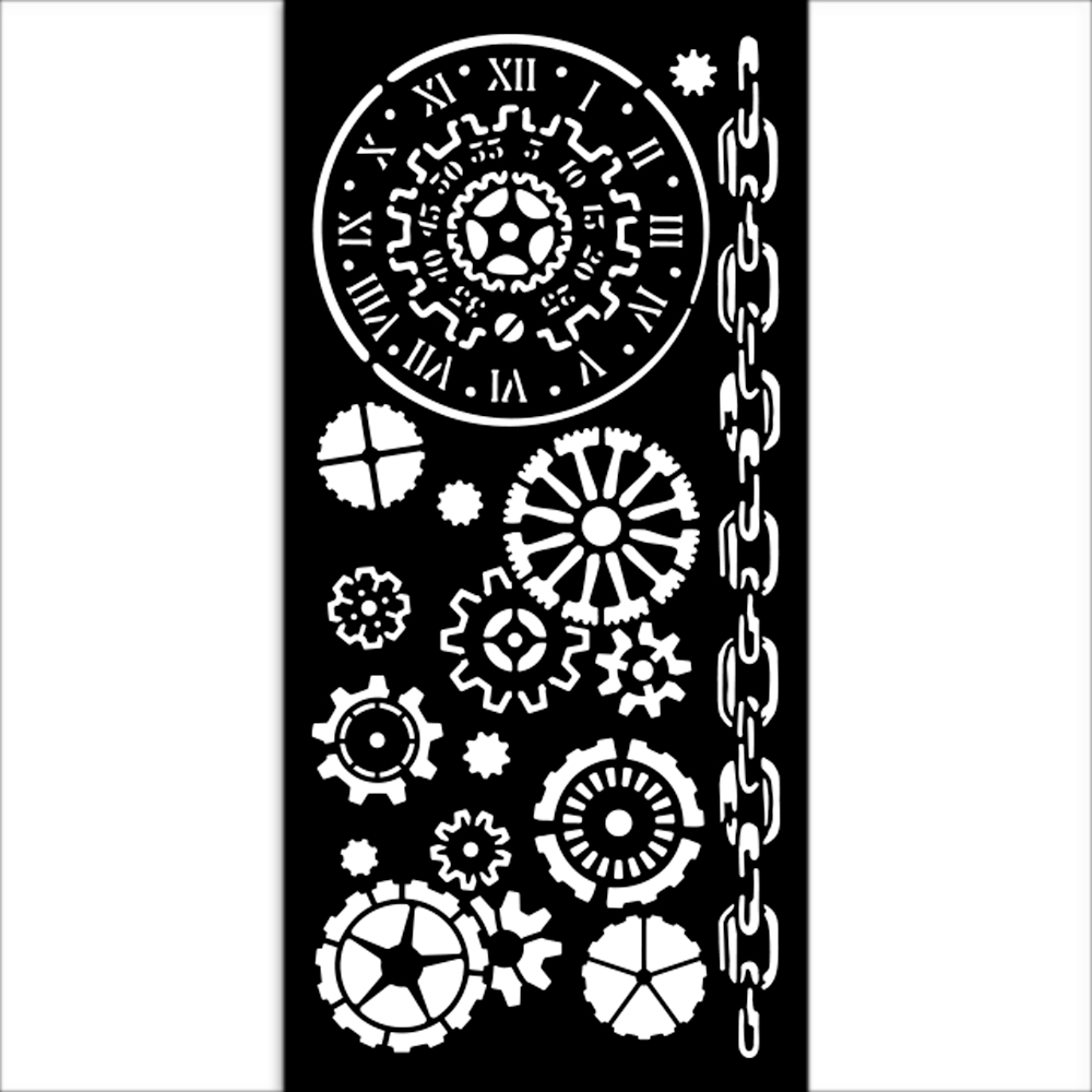 Stamperia - Voyages Fantastiques - Mechanisms Stencil (12x25cm)