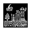 Stamperia - Gear Up for Christmas - Houses Stencil (18x18cm)
