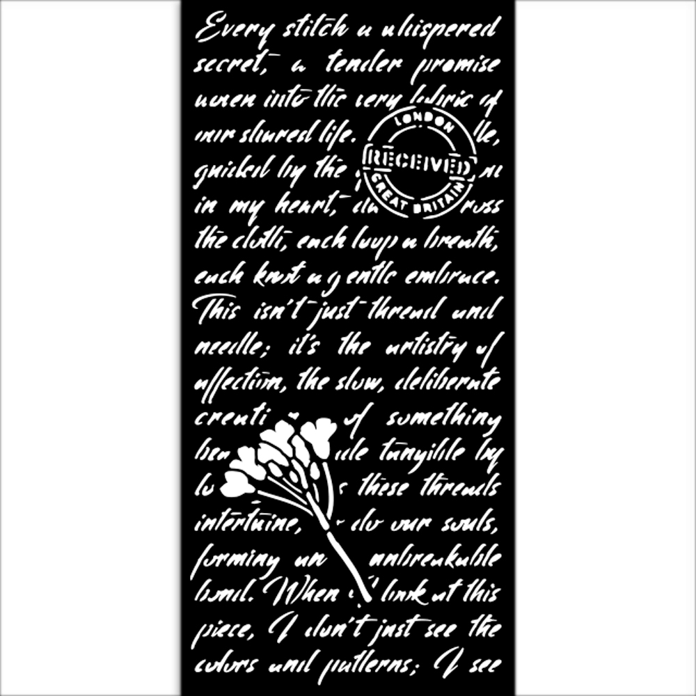 Stamperia - Quiet Days - Manuscript Stencil (12x25cm)