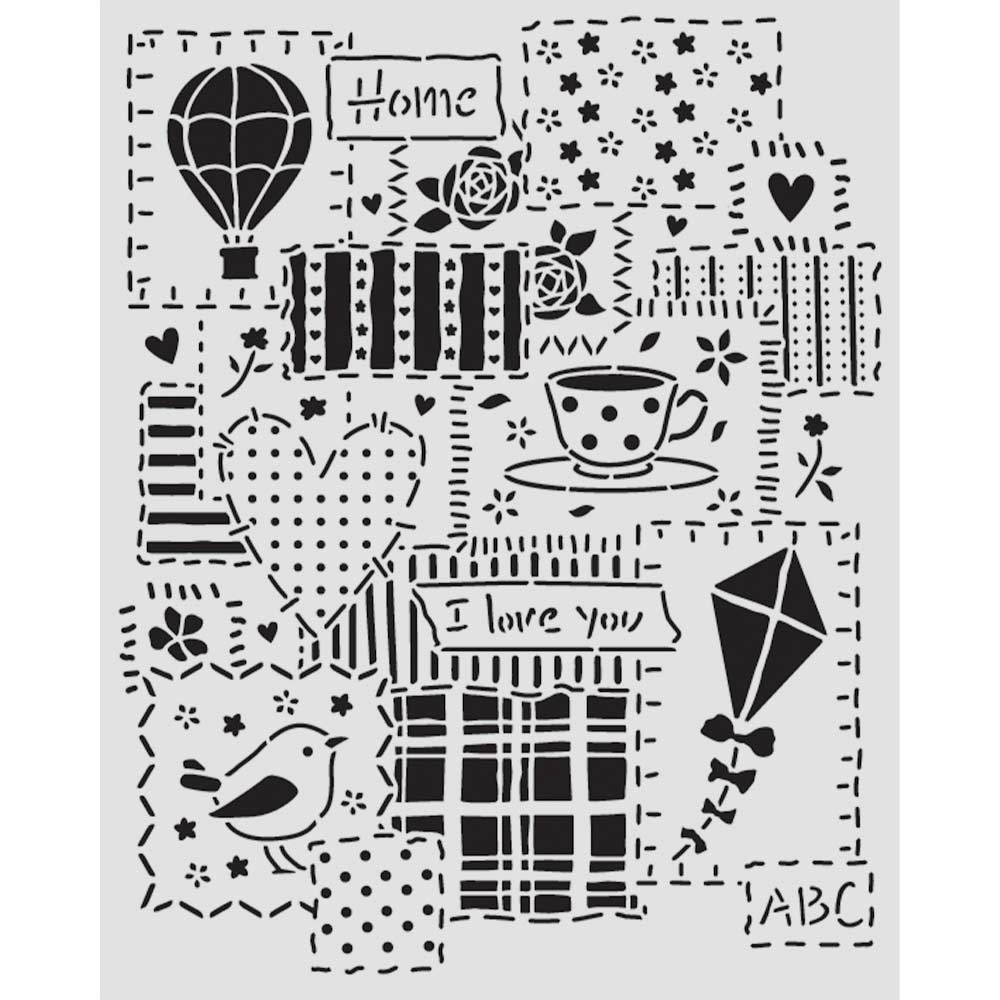 Stamperia - Family - Patchwork Stencil (20x25cm)
