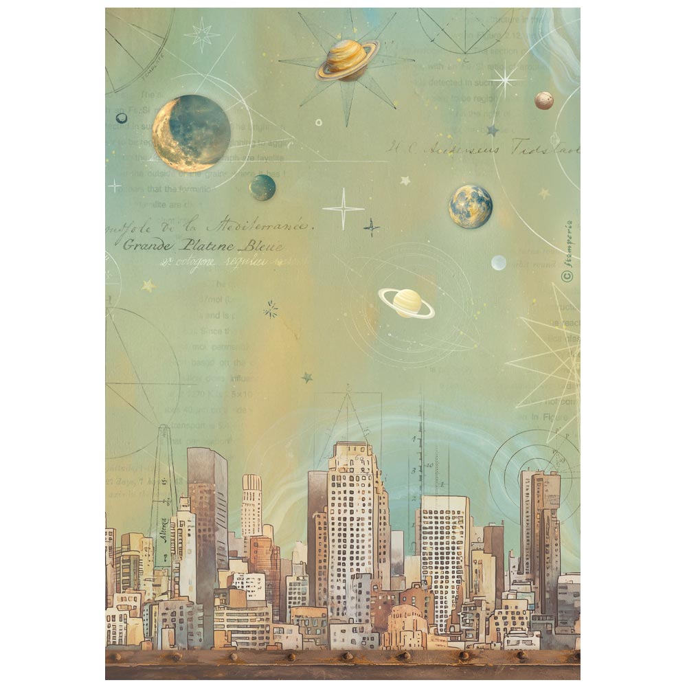 Stamperia - A New Beginning - A4 Rice Paper - Skyline (single sheet)