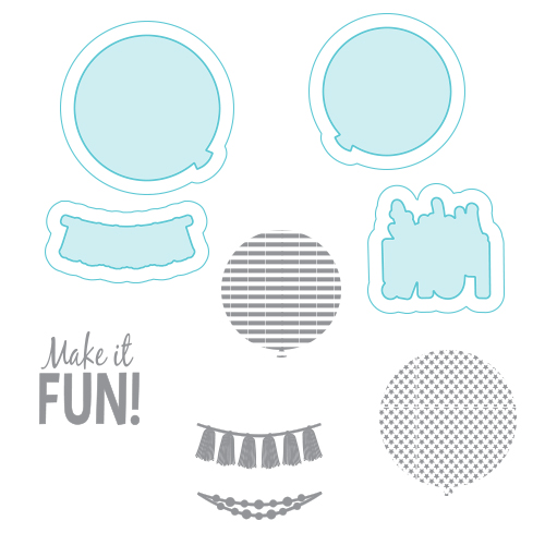 Spellbinders Stamps & Die Set - Balloon Fun
