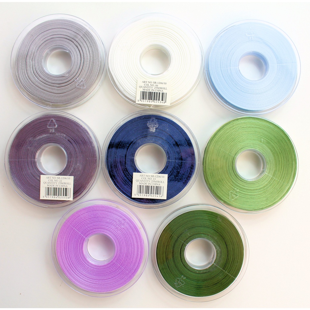 Personal Impressions Organza Satin Edged Ribbon Selection - (assorted colours 10mm x200m)