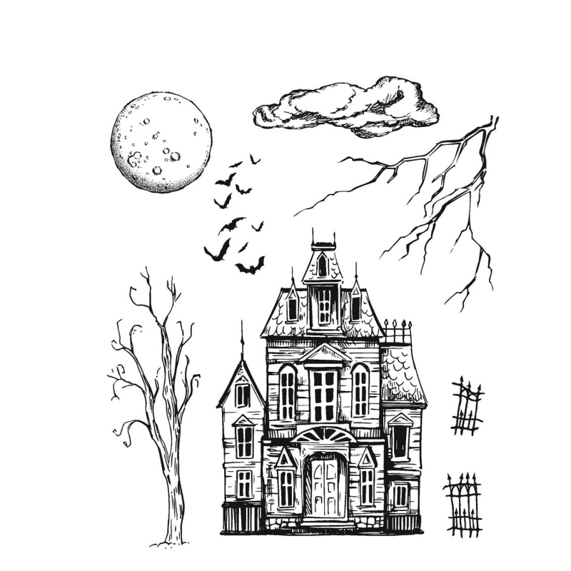 Tim Holtz - Stampers Anonymous - Cling Stamps - Sketch Manor