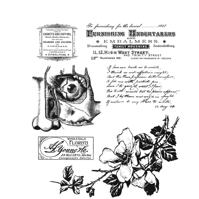 Tim Holtz - Stampers Anonymous Cling Stamps - Dearly Departed