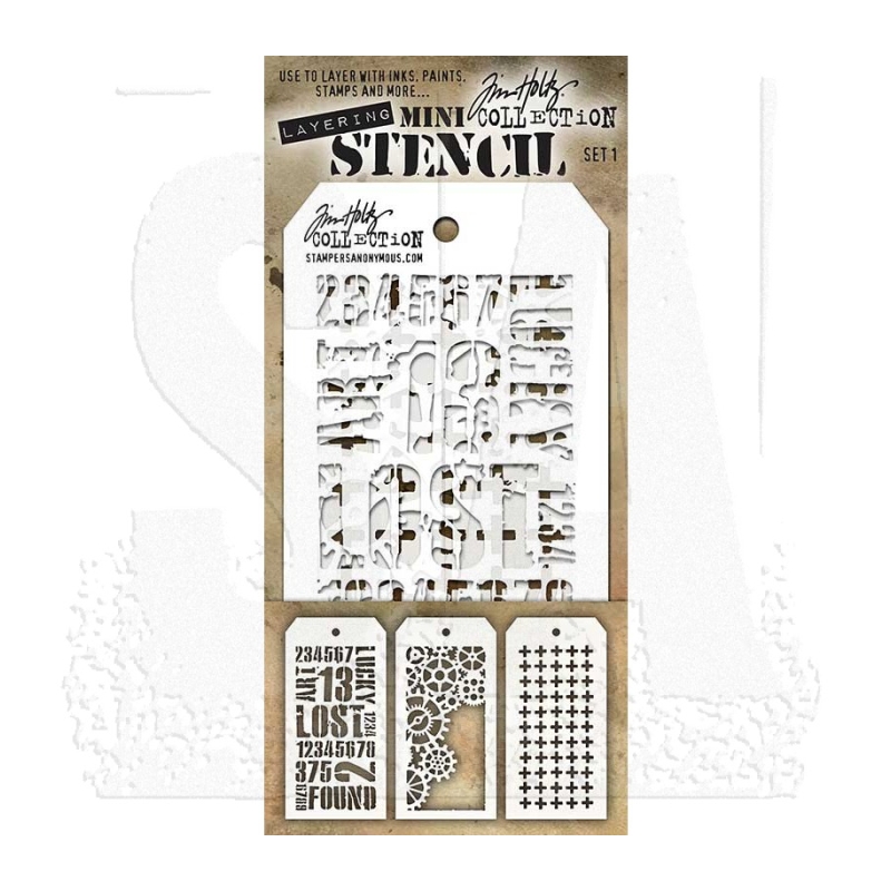 Tim Holtz Mini Layering Stencil Set # 1
