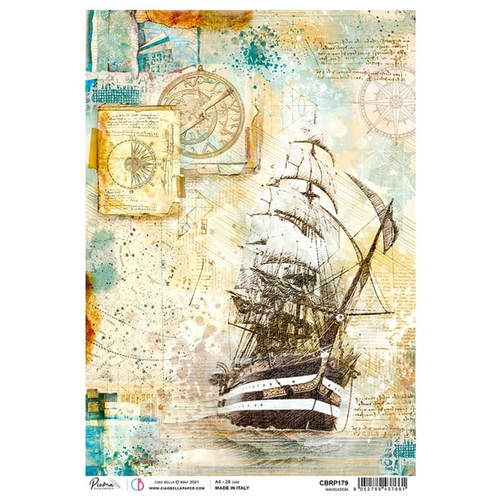 Ciao Bella Paper - Navigation A4 rice paper (SINGLE Sheet)