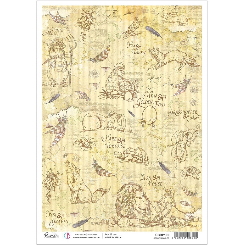 Ciao Bella Paper - Aesop's Fables A4 Rice Paper (Single Sheet)