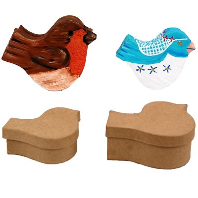 PaperMache Card Bird shaped Box pair -pack of 12(maybe labelled CLP1115)