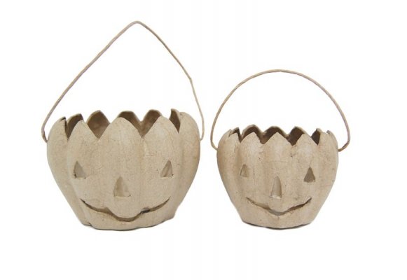 PaperMache Round Pumpkin Baskets pack of 6