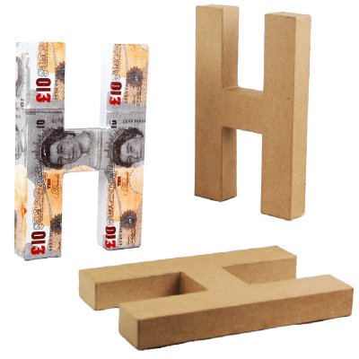 PaperMache Letter 8.25" H PACK OF 3