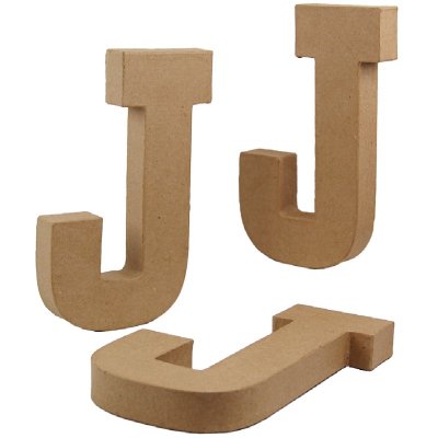 PaperMache Letter 8.25" J PACK OF 3