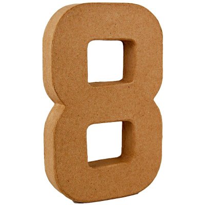 PaperMache Number 8.25" 8 PACK OF 3