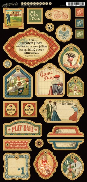 Graphic 45 - Good Ol' Sport Chipboard 