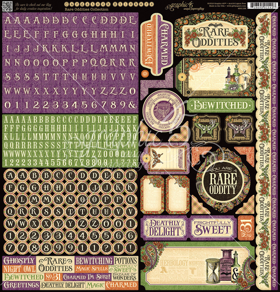 Graphic 45 - Rare Oddities 12"x12" Sticker 