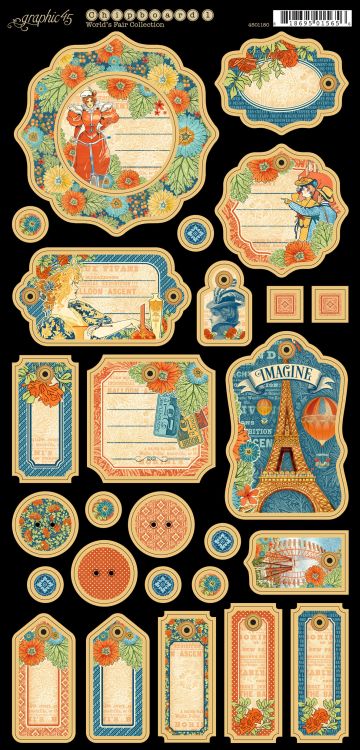 Graphic 45 - World's Fair Chipboard