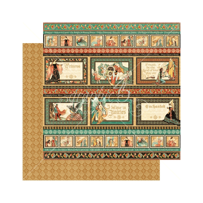 Graphic 45 - Enchanted Forest - Gilded Grandeur 12"x12" Paper (x10 Sheets)