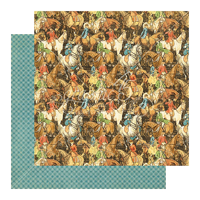 Graphic 45 - Off to the Races - Hot to Trot 12"x12" Paper (x10 Sheets)