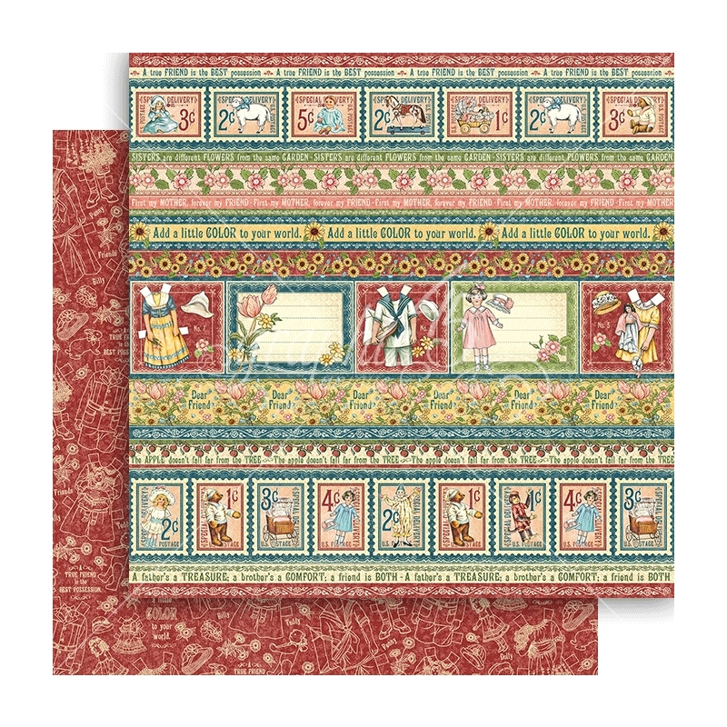 Graphic 45 - Penny's Paper Doll Family Beyond Borders 12"x12" Paper (x10 Sheets)