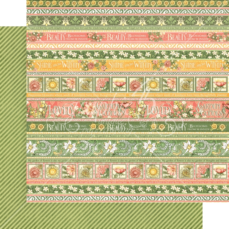 Graphic 45 - Garden Goddess - Seeds of Kindness 12"x12" Paper (x5 Sheets)