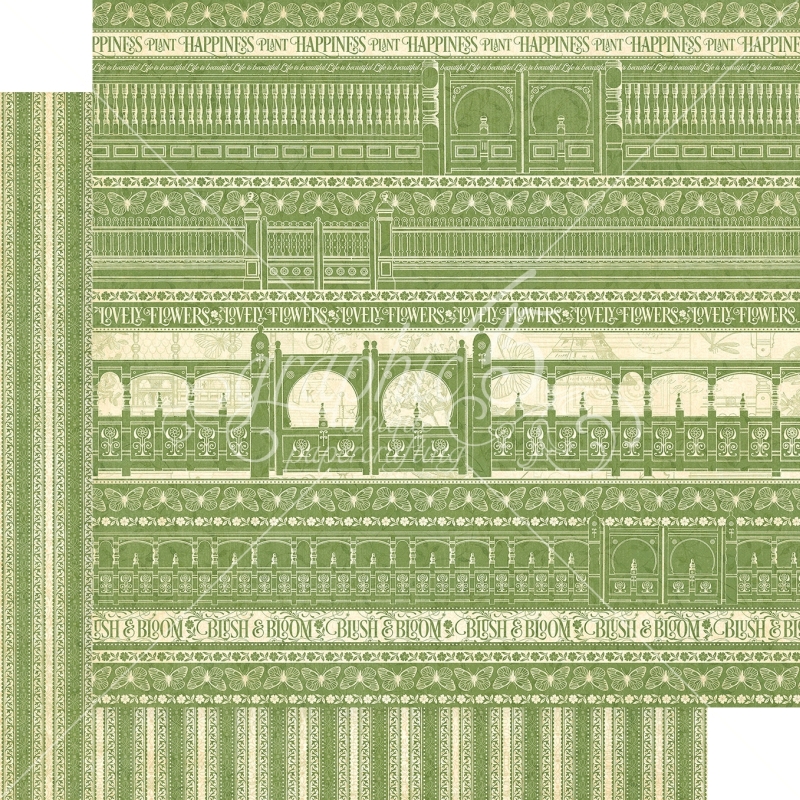 Graphic 45 - Bloom - Garden Gate 12"x12" Paper (x5 Sheets)