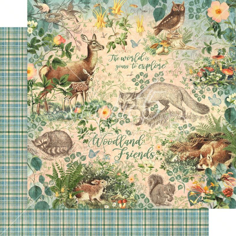 Graphic 45 - Woodland Friends 12"x12" Paper (x5 Sheets)