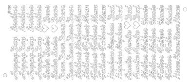 Dear Mother/Father/Auntie Peel Offs (Silver x 10)