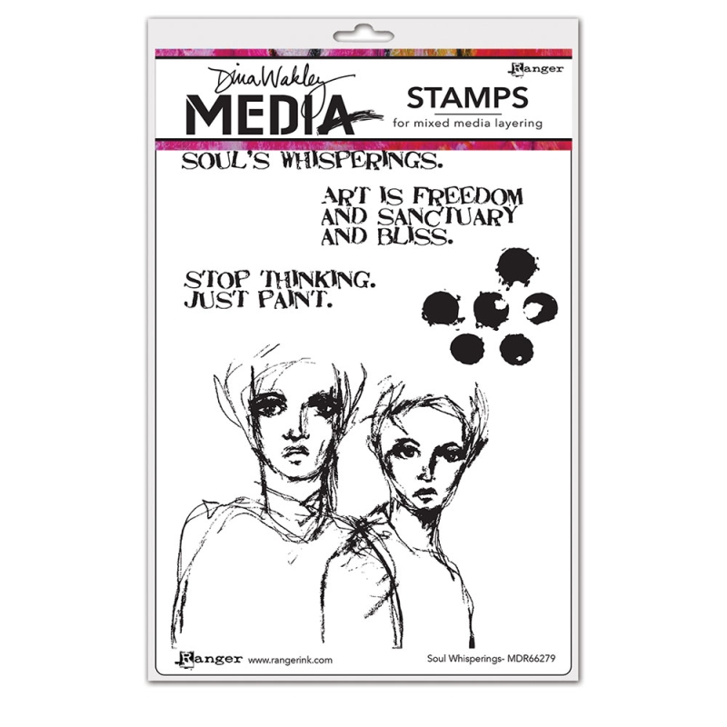 Dina Wakley MEdia Rubber Stamps - Soul Whisperings 