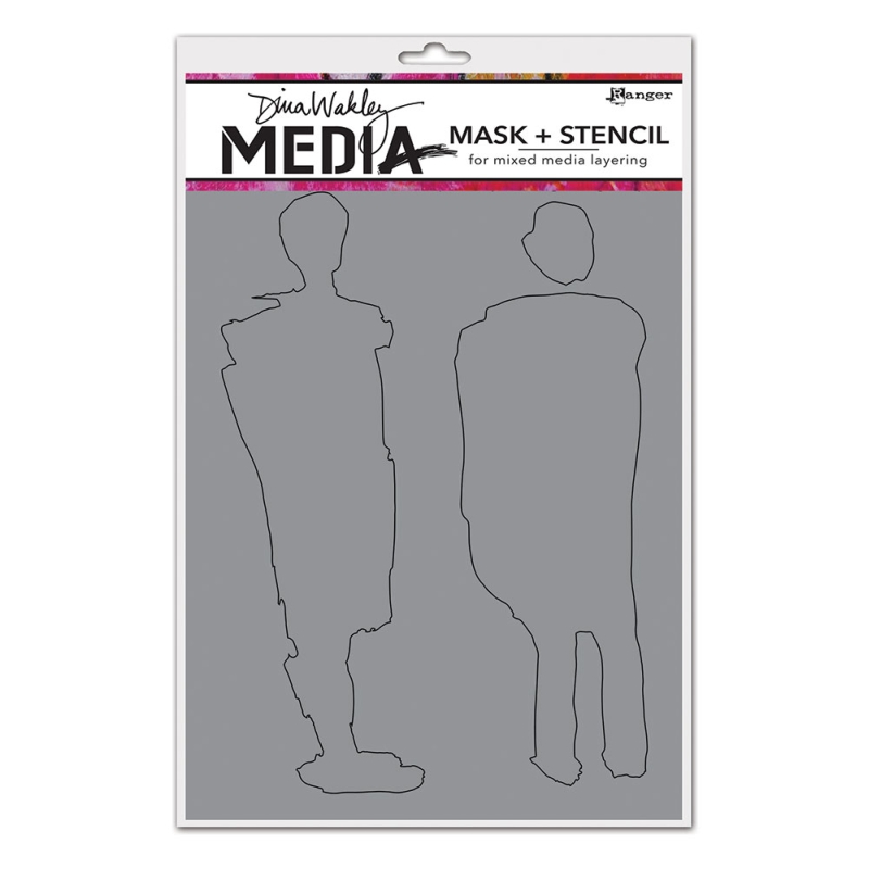 Dina Wakley MEdia Stencil - Giant Funky Silhouettes 